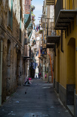 Fototapeta premium Sunlight in a narrow alley.