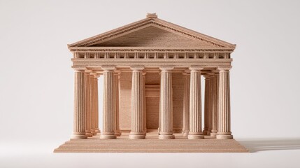 Obraz premium Classical Greek Temple Architecture Model.