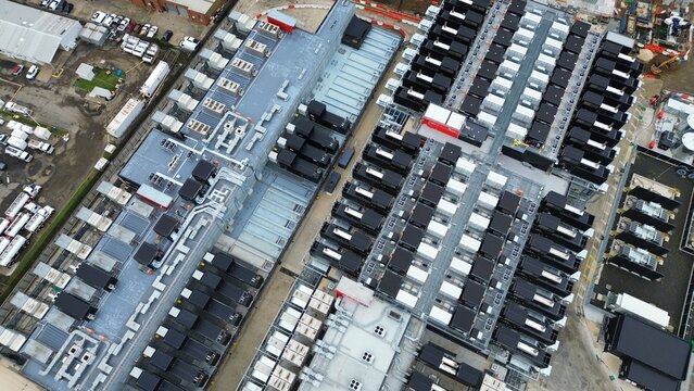 Drone Perspective of Large Scale Cloud Computing Facility and Digital Infrastructure Complex