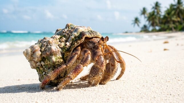 Hermit crab on beach