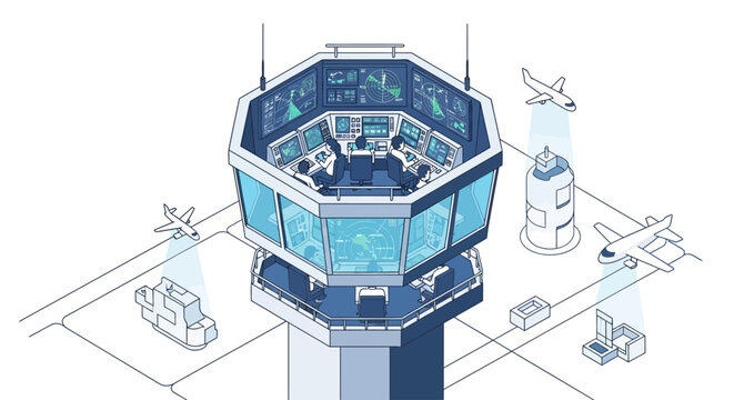 Air traffic control tower operations center.