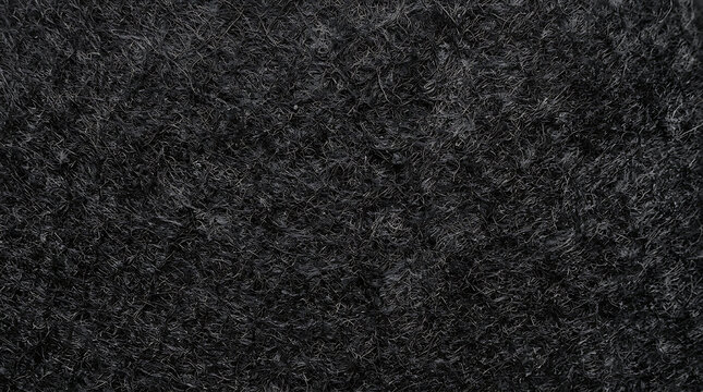 High Resolution Black Felt Texture Background featuring Dense Fibrous Surface Detail Dark NonWoven Textile Material for Automotive and Industrial