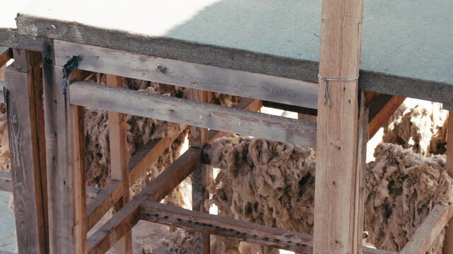 Wooden Structure Details In The Tannery Of Fes 