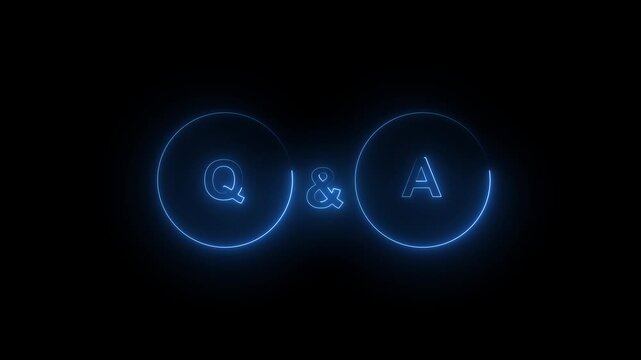 Question and Answer the letters Q and A. Speech bubbles with Question and Answer icon isolated on black background. Question and Answer icon animation. questions and answers concept Q and A animation