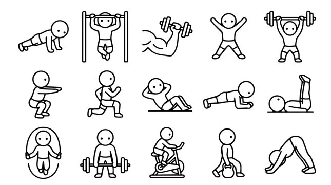 Exercise and Workout Icons Set