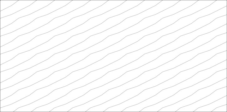 Pattern of continuous parallel wavy diagonal lines filling the frame. Monochrome line art suitable for architectural hatching, texture representation, or decorative backgrounds.