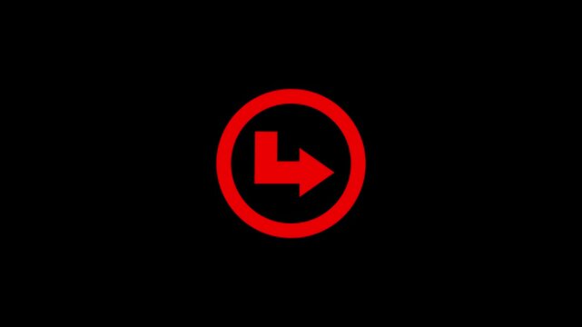 Circular loading bar with arrow, a rotating loading bar with an arrow pointing to the right, animated circular loading GIF video icon.