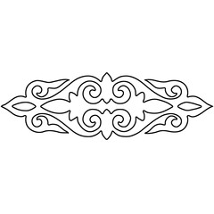 Fototapeta premium line drawing floral ornament element for border frame design