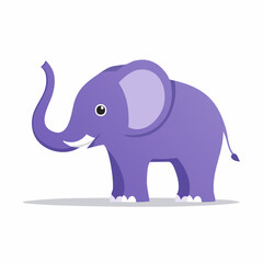 Fototapeta premium Cute Purple Elephant Cartoon