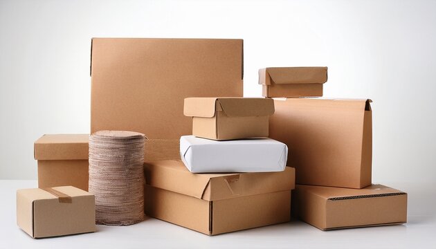 packaging materials with cardboard boxes mailer and paper cushioning