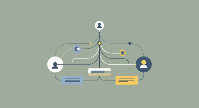 Modern digital network communication and connectivity illustration.