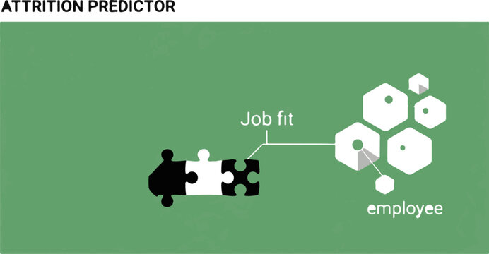 Puzzle pieces illustrating job fit and employee attrition concept.