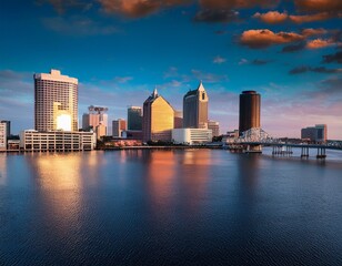 Obraz premium cinematic jacksonville florida downtown skyline