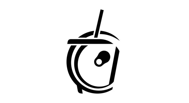 Black and white cocktail glass icon.