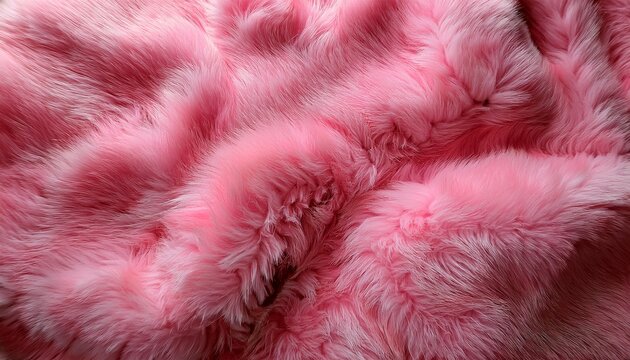 soft pink plush rug with a thick fluffy fur texture and luxurious shaggy pile adding warmth and vibrant fabric material interior decor perfect for cozying up with chic stylish design smooth surface