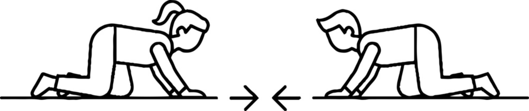 Illustration of person demonstrating push up exercise progression.
