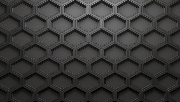 abstract dark gray 3d hexagonal pattern background