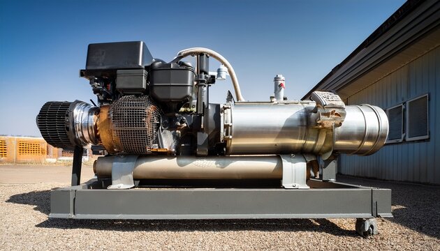 an industrial air compressor with engine