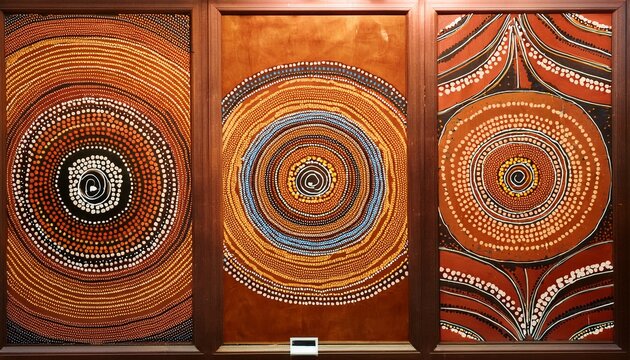 aboriginal art gallery featuring indigenous dreamtime dot paintings exhibition