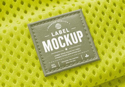 Fabric clothing label mockup