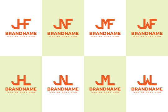 Letters JHF JNF JMF JWF JHL JNL JML JWL Monogram Logo Set