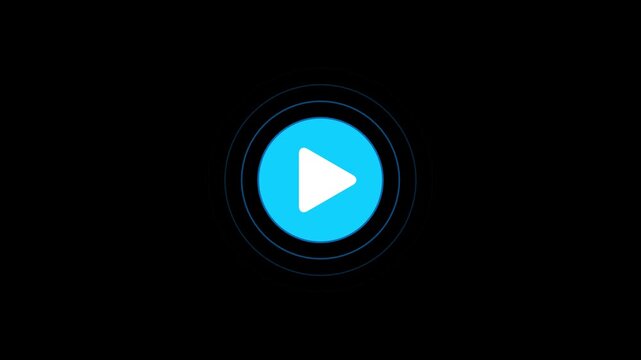 play icon, video play icon for website and mobile phone on black background.