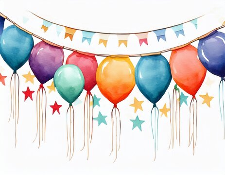 watercolor party banner isolated on a white background