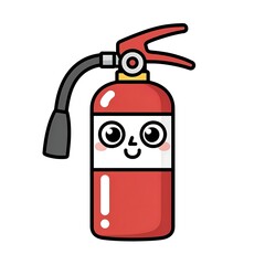 Obraz premium Cute cartoon fire hydrant with smiling face vector illustration.