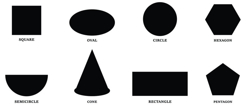 Geometry and Mathematics icon shape set, Math shapes, geometric shapes icon, math icon shape set, 
