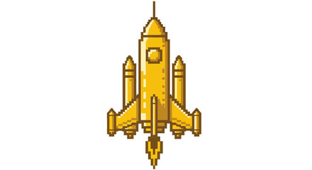 Obraz premium Golden Space Shuttle Model.