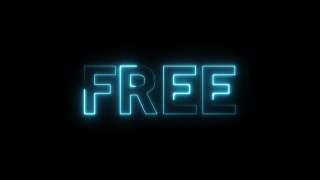 Striking Neon Blue Text Signage Clearly Showing the Word FRE Illuminated Against a Deep Black Background with a Radiant Glow Effect