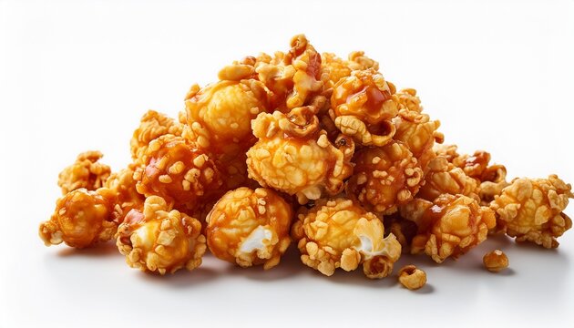 delicious crispy fried chicken popcorn on white background