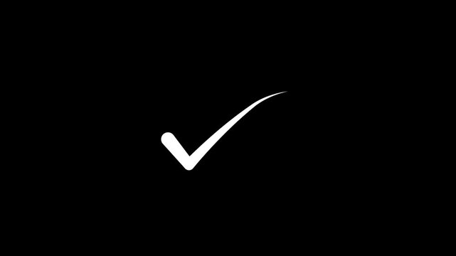 right check mark icon transparent background. isolated tick mark or confirm icon animation. check mark sign, verify complete sign, approved, select tick, success , approved, yes icon