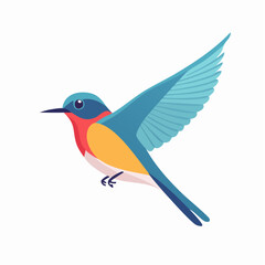 Obraz premium Stylized Blue Bird in Flight