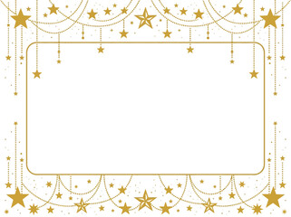Elegant Gold Star Frame and Border Template on White Background for Invitations, Certificates, and Celebration Greeting Cards © Dian