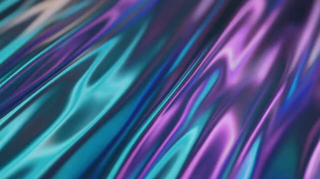 Cinematic Macro Drift Across Anodized Titanium Surface &ndash; Iridescent Holographic Color Shift Background Loop