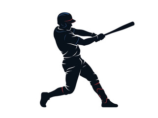 Obraz premium Baseball Player Swinging Bat Illustration