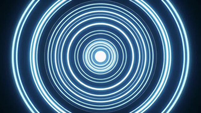 Cinematic Glowing AI Assistant Interface Concentric Light Rings Assembling &ndash; Futuristic Technology Background Loop