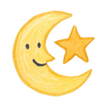 PNG Whimsical moon star illustration