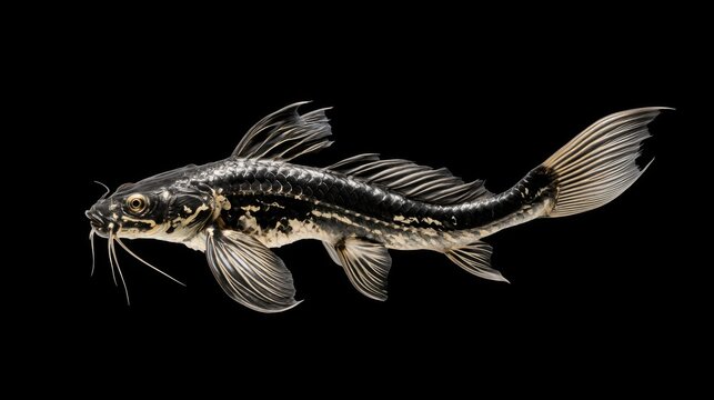 Elegant Freshwater Fish with Distinctive Black and White Pattern