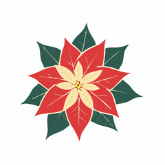 Obraz premium Red Poinsettia Flower Illustration