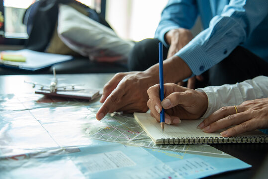 Business strategy team report chart, graph, infographic data analyze financial report plan. Hands team partner planning marketing finance statistics sale report with excel spreadsheet accountting.