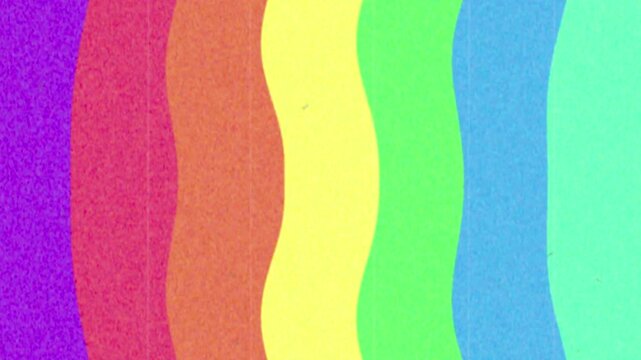 Colorful television vertical bars with distortions and glitch effects noise and static