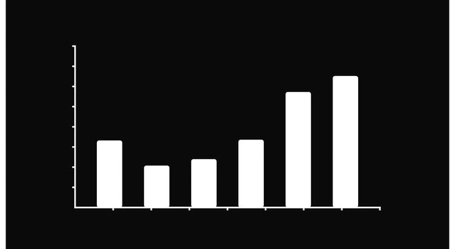 Animated bar chart graph rising and falling financial animation