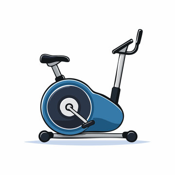Blue Stationary Exercise Bike Illustration