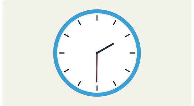 Minimalist wall clock ticking time lapse animation