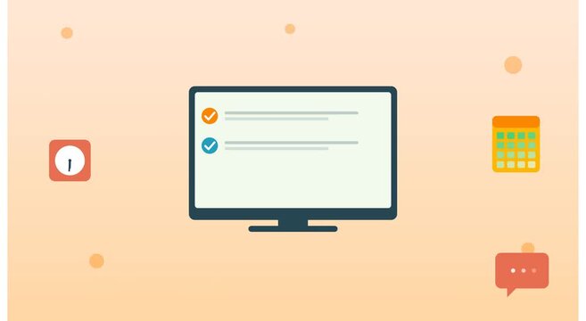 Task management and productivity checklist animation