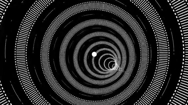 Animated white color 3d circular tunnel modern design geometrical background