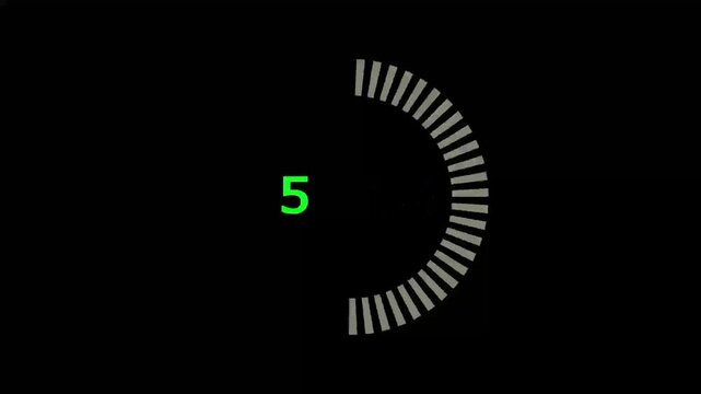 Animation of 10 seconds countdown counter with ALPHA channel. electronic clock with red digits and animated circle. 10 sec timer