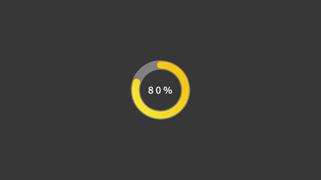Circular progress bar completion animated on a black background.